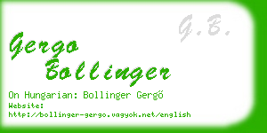 gergo bollinger business card